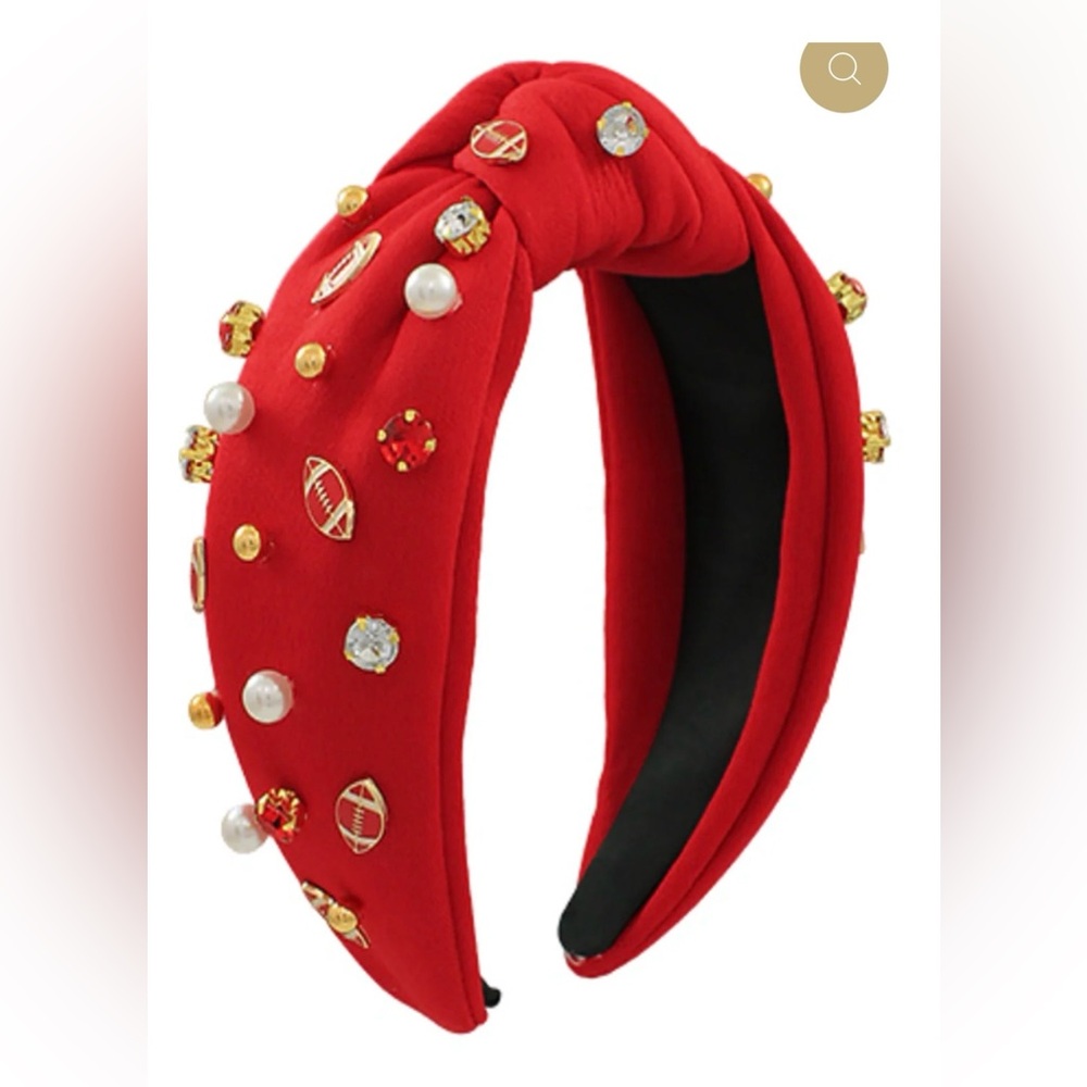 Gameday Red Football and Jeweled Headband NWT
